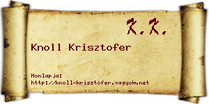 Knoll Krisztofer névjegykártya